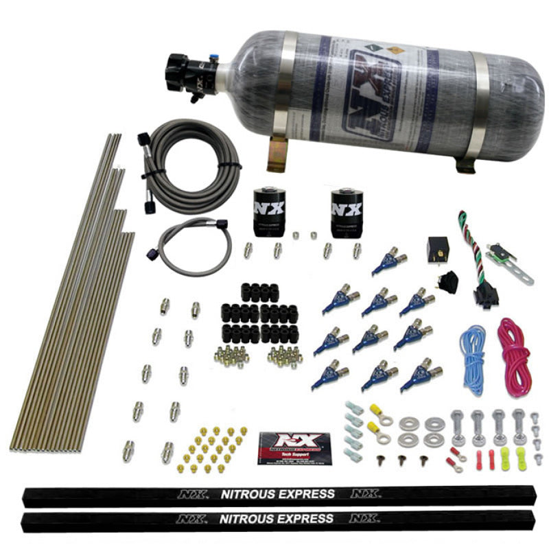 Nitrous Express 10 Cyl Piranha Nozzle Direct Port Nitrous Kit (250-500HP) w/Composite Bottle Nitrous Systems Nitrous Express