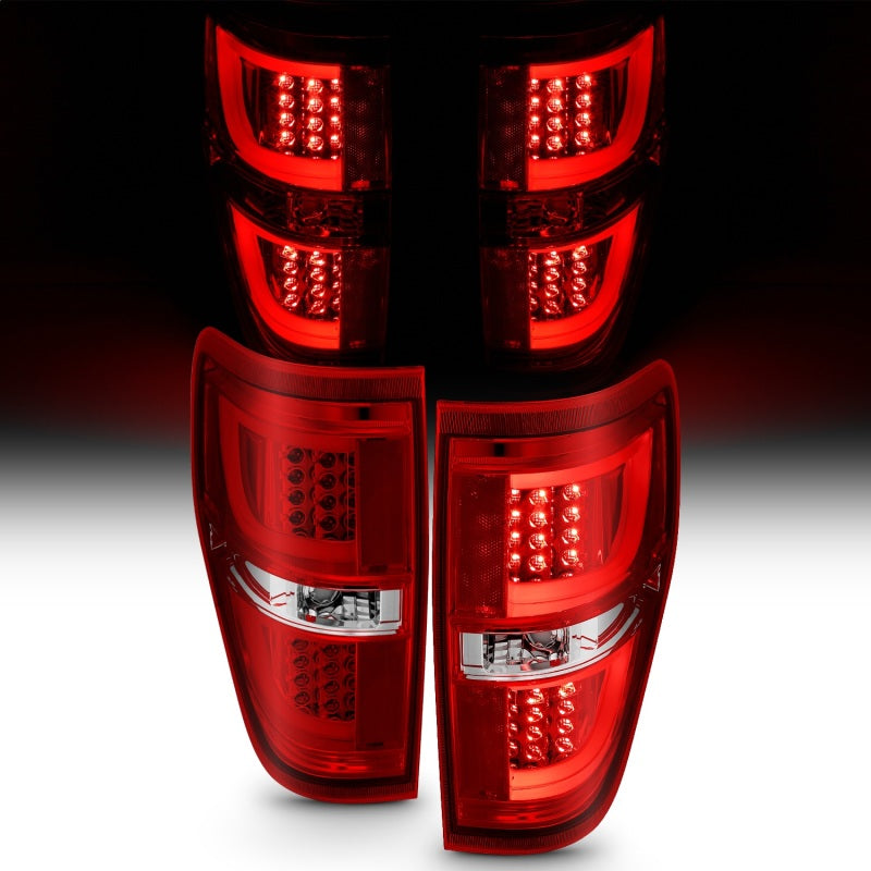 ANZO 2009-2013 Ford F-150 LED Taillights Red/Clear Tail Lights ANZO
