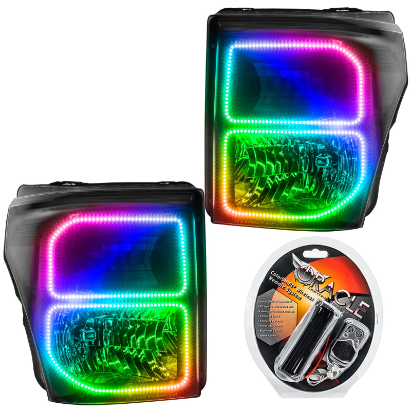 Oracle 11-16 Ford F250/350 LED HL - Black - ColorSHIFT Headlights ORACLE Lighting