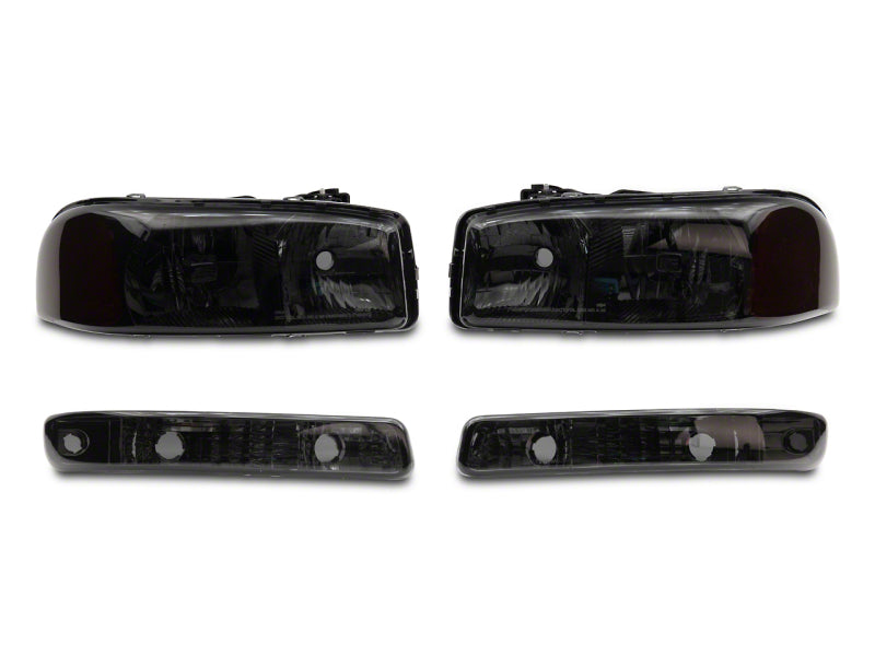 Raxiom 99-06 GMC Sierra 1500 Axial Series OEM Crystal Rep Headlights- Chrome Housing- Smoked Lens Headlights Raxiom