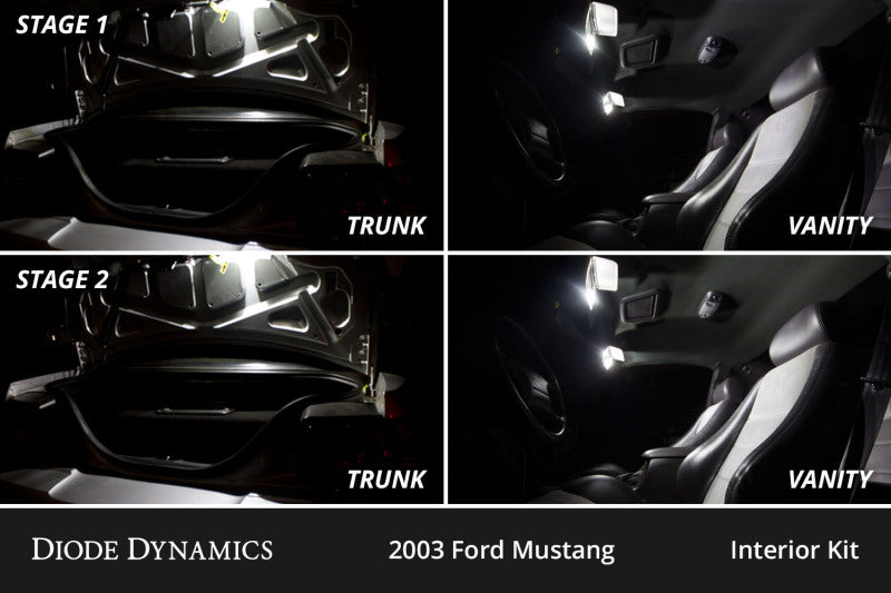 Diode Dynamics 94-04 d Mustang Interior LED Kit Cool White Stage 2 Dash & Interior Trim Diode Dynamics