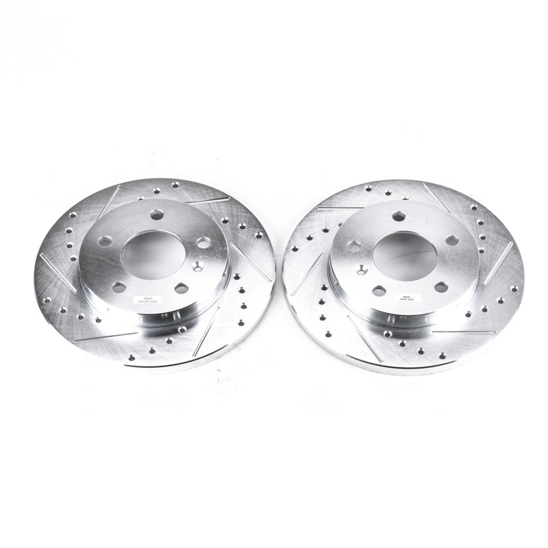 Power Stop 05-09 Buick Allure Rear Evolution Drilled & Slotted Rotors - Pair Brake Rotors - Slot & Drilled PowerStop