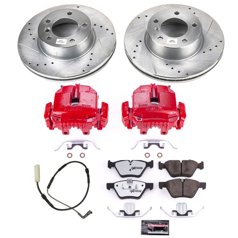 Power Stop 2007 BMW 328i Front Z26 Street Warrior Brake Kit w/Calipers Brake Kits - Performance D&S PowerStop