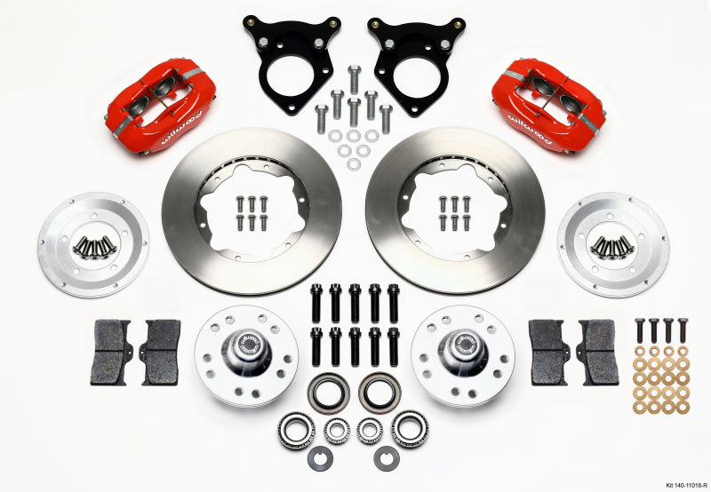 Wilwood Forged Dynalite Front Kit 11.00in Red 87-93 Mustang 5 Lug Big Brake Kits Wilwood