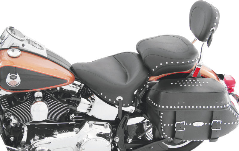 Mustang 00-15 Harley Softail Standard Rear Tire Wide Touring 1PC Seat w/Studs - Black One-Piece Motorcycle Seats Mustang Motorcycle
