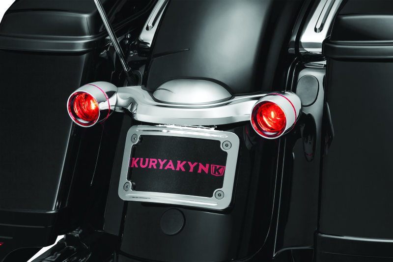 Kuryakyn Curved License Plate Mount Chrome License Plate Relocation Kuryakyn