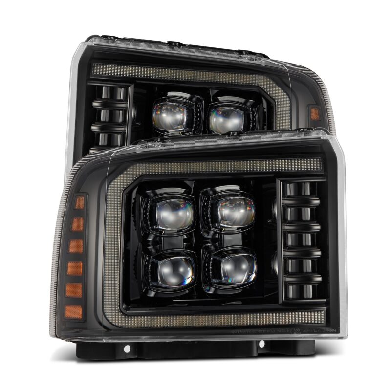AlphaRex 05-07 Ford Super Duty/Excursion NOVA-Series LED Projector Headlights Alpha-Blk w/Activ Ligh Headlights AlphaRex