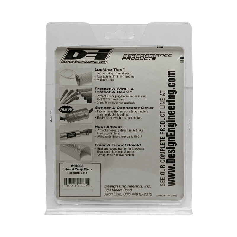 DEI Exhaust Wrap 2in x 15ft - Titanium - Black Exhaust Wrap DEI