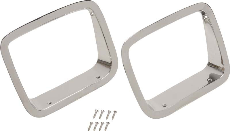 Kentrol 87-95 Jeep Wrangler YJ Headlight Bezels Pair - Polished Silver Headlights Kentrol