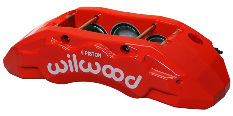 Wilwood Caliper-TX6R- L/H - Red 2.00/1.88/1.88in Pistons 1.50in Disc Brake Calipers - Perf Wilwood
