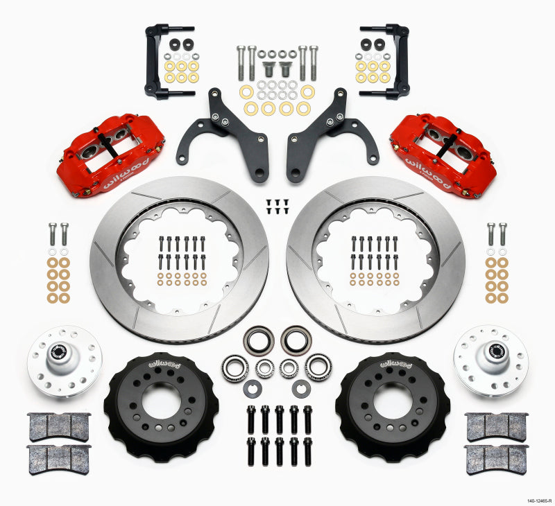 Wilwood Narrow Superlite 6R Front Hub Kit 14.00in Red 59-64 Chevy Impala / 63-64 Corvette Big Brake Kits Wilwood