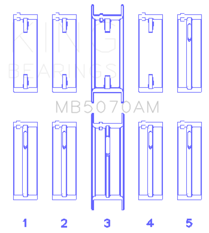 King Engine Bearings Audi/VW Ck/Cy/Ha/Jk/Ky/Rp/Zf/Aeb (Size +0.25mm) Main Bearing Set Bearings King Engine Bearings