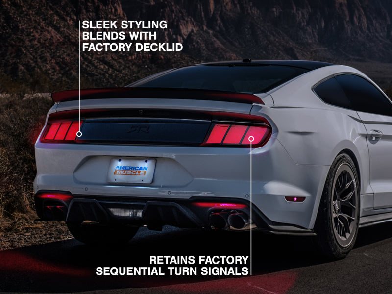 Raxiom 15-22 Ford Mustang Profile LED Tail Lights - Gloss Black Housing (Smoked Lens) Tail Lights Raxiom