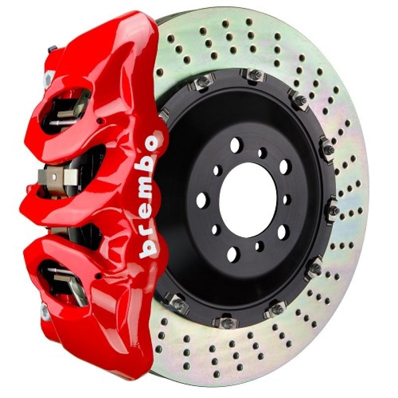 Brembo 25+ BMW X3 30 xDrive/BMW X3 M50 xDrive Fr GT BBK 6 Piston Cast 405x34 2pc Rotor Drilled - Red Brake Kits - Performance Slot Brembo
