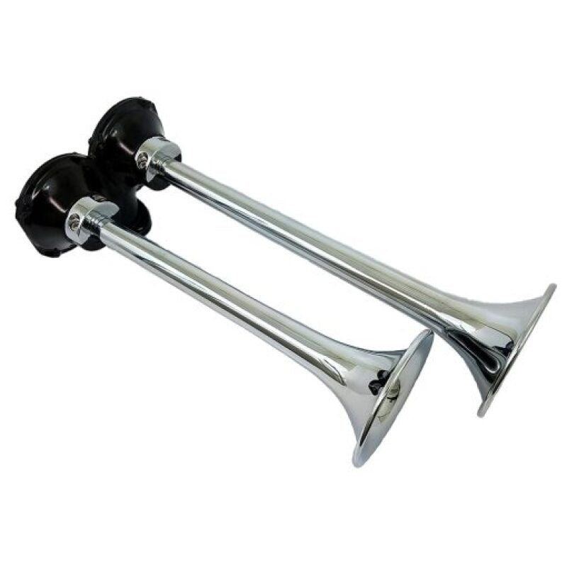 Kleinn Chrome Roof Mount Dual Horn/ 13.5In/11.5In - Chrome-Plated Spun Copper Horns Kleinn Air Horns