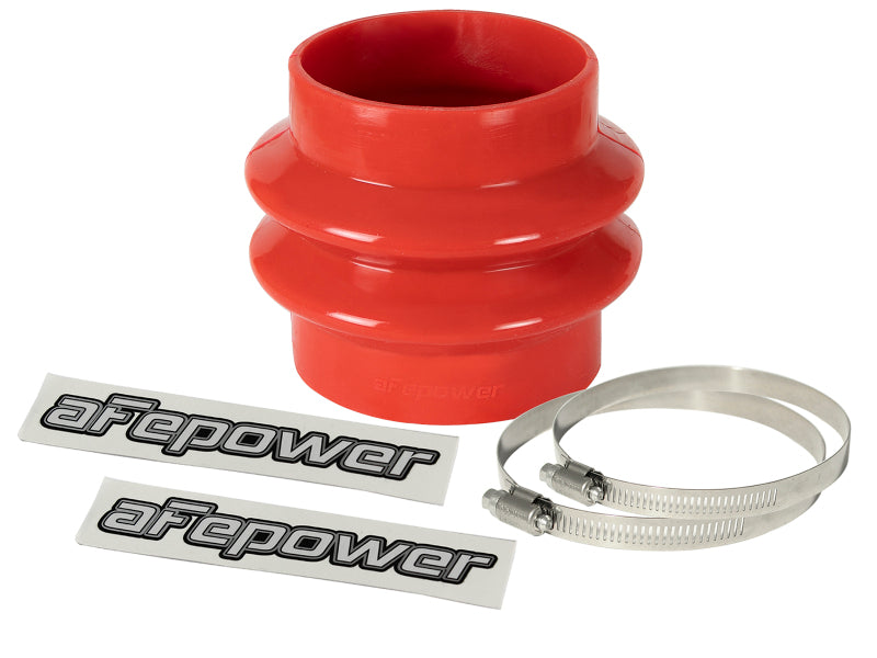 aFe Magnum FORCE Intake Coupling Kit (3-1/8 IN ID to 3 IN x 3-1/2 IN L) Straight Bellow- Red Air Intake Components aFe
