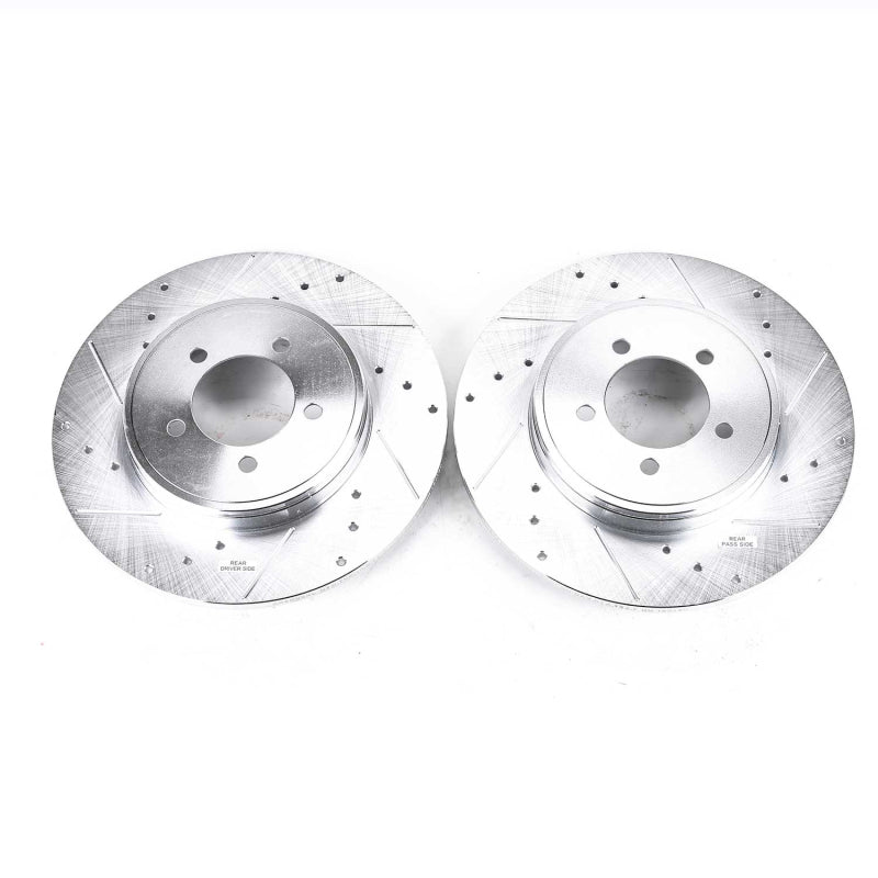 Power Stop 03-05 Lincoln Aviator Rear Evolution Drilled & Slotted Rotors - Pair Brake Rotors - Slot & Drilled PowerStop