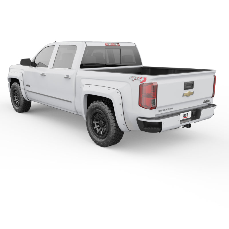 EGR 14+ Chev Silverado 5ft Bed Bolt-On Look Color Match Fender Flares - Set - Summit White Fender Flares EGR