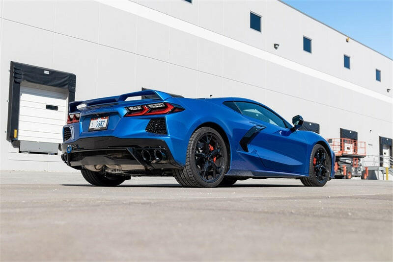 Corsa 20-25 Corvette C8 3in Valved Cat-Back 4.5in Blk Quad Tips Fits Factory Perf Exhaust DeletesAFM Catback CORSA Performance
