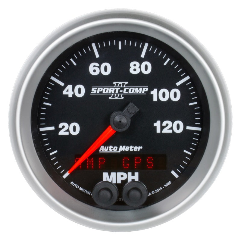 Autometer Sport-Comp II 3-3/8in 0-140MPH In-Dash Electronic GPS Programmable Speedometer Gauges AutoMeter