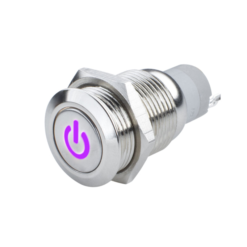 Oracle Pre-Wired Power Symbol Momentary Flush Mount LED Switch - UV/Purple Light Accessories and Wiring ORACLE Lighting
