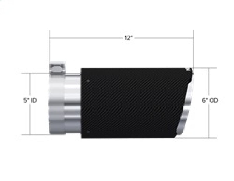 MBRP Universal Carbon Fiber Tip 6in OD/5in Inlet/12in L - Angle Cut Tip Tips MBRP
