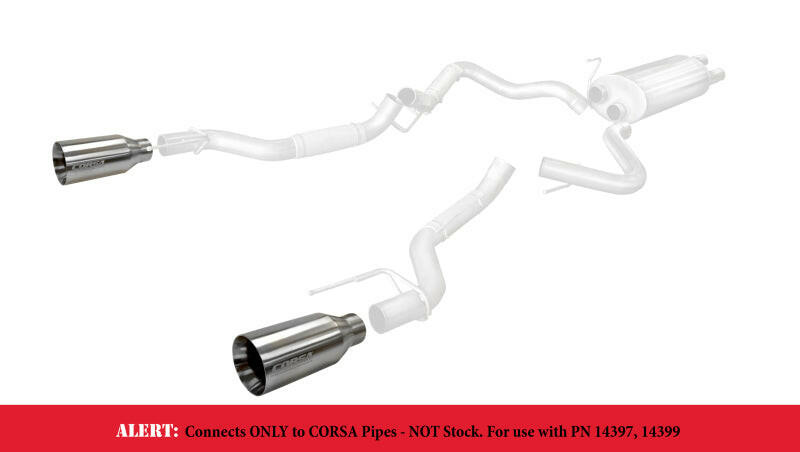 Corsa 2017-2020 Ford F-150 Raptor 3in Inlet / 5in Outlet Satin Polished Tip Kit (For Corsa Exh Only) Tips CORSA Performance