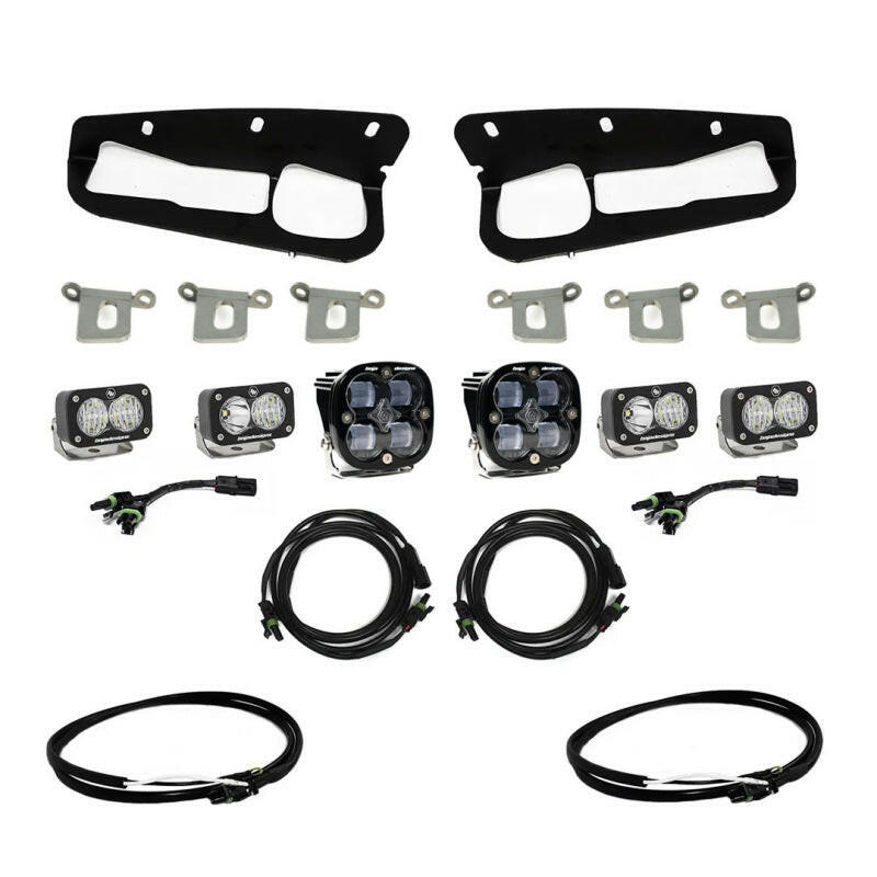 Baja Designs 2021+ Ford Bronco Clear SAE Fog Pocket Kit w/Upfitter Fog Lights Baja Designs