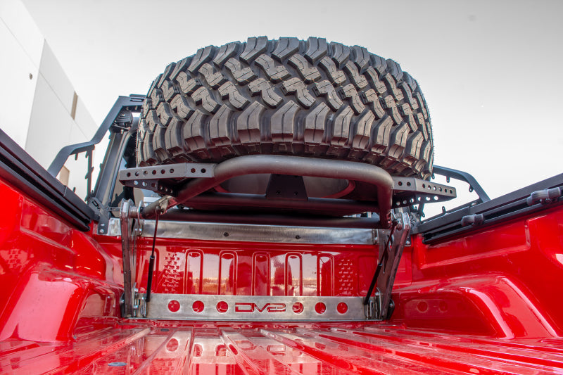 DV8 Offroad 2019+ Jeep Gladiator In-Bed Adjustable Tire Carrier Chase Racks DV8 Offroad