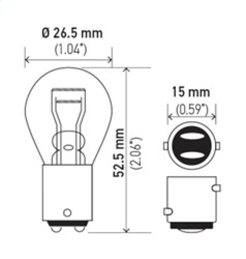 Hella Bulb 7225 12V 21/4W BAZ15d S8 Bulbs Hella