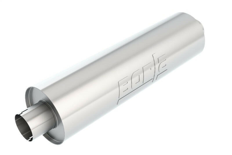 Borla Heavy Duty (Truck) Muffler - 3in Center-Center 24in x 6.75in Round (Notched) Muffler Borla