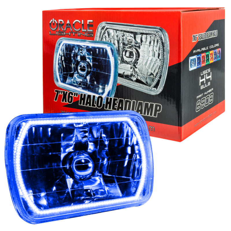 Oracle Pre-Installed Lights 7x6 IN. Sealed Beam - Blue Halo Headlights ORACLE Lighting