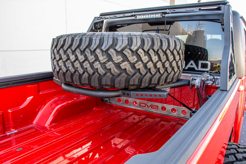 DV8 Offroad 2019+ Jeep Gladiator In-Bed Adjustable Tire Carrier Chase Racks DV8 Offroad