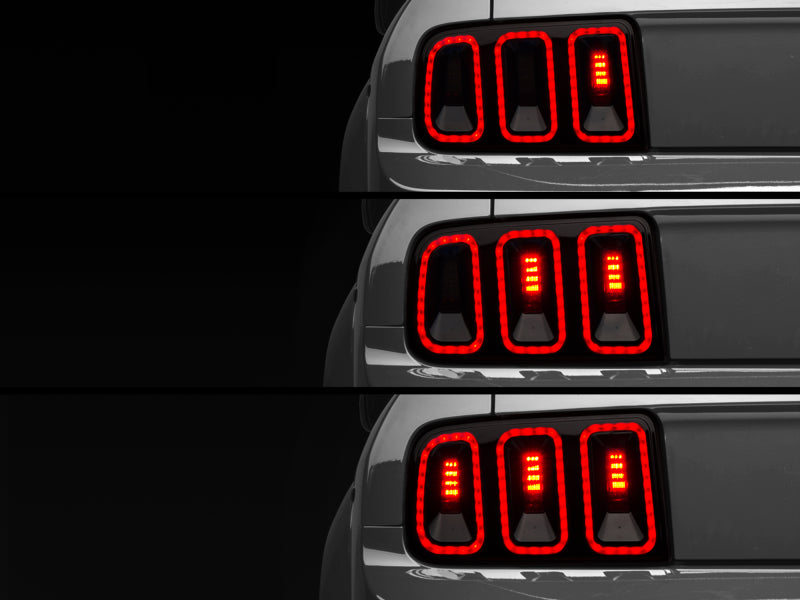 Raxiom 05-09 Ford Mustang Gen5 Tail Lights- Black Housing (Smoked Lens) Tail Lights Raxiom