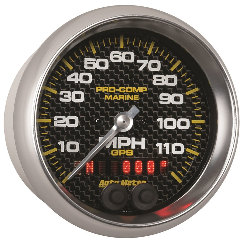 Autometer Marine Carbon Fiber Ultra-Lite 3-3/8in 120MPH GPS Speedometer Gauge Gauges AutoMeter