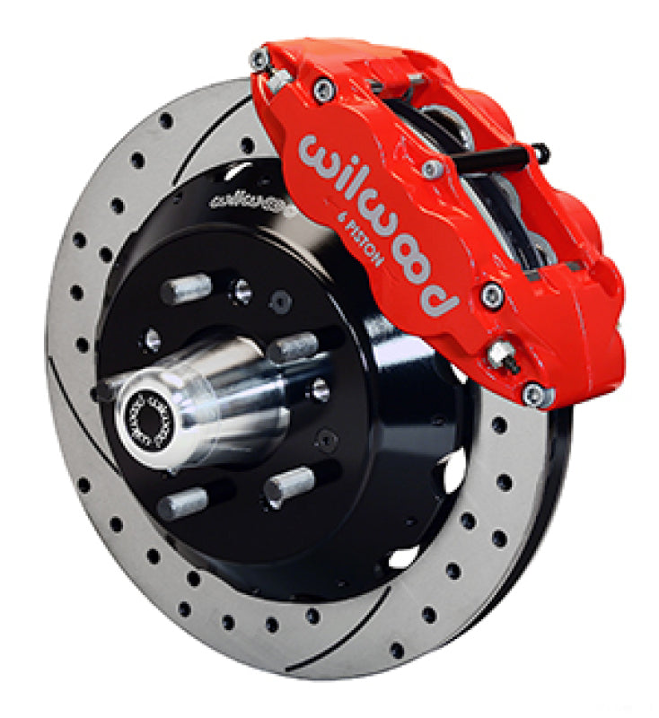 Wilwood 69-70 Chevy Impala W/ Disc Or Drum 69-82 Corvette FNSL6R 12.88 in GT Rotor Drilled Red Big Brake Kits Wilwood