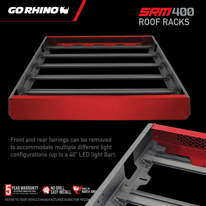 Go Rhino SRM 400 Roof Rack - 68in Roof Baskets Go Rhino