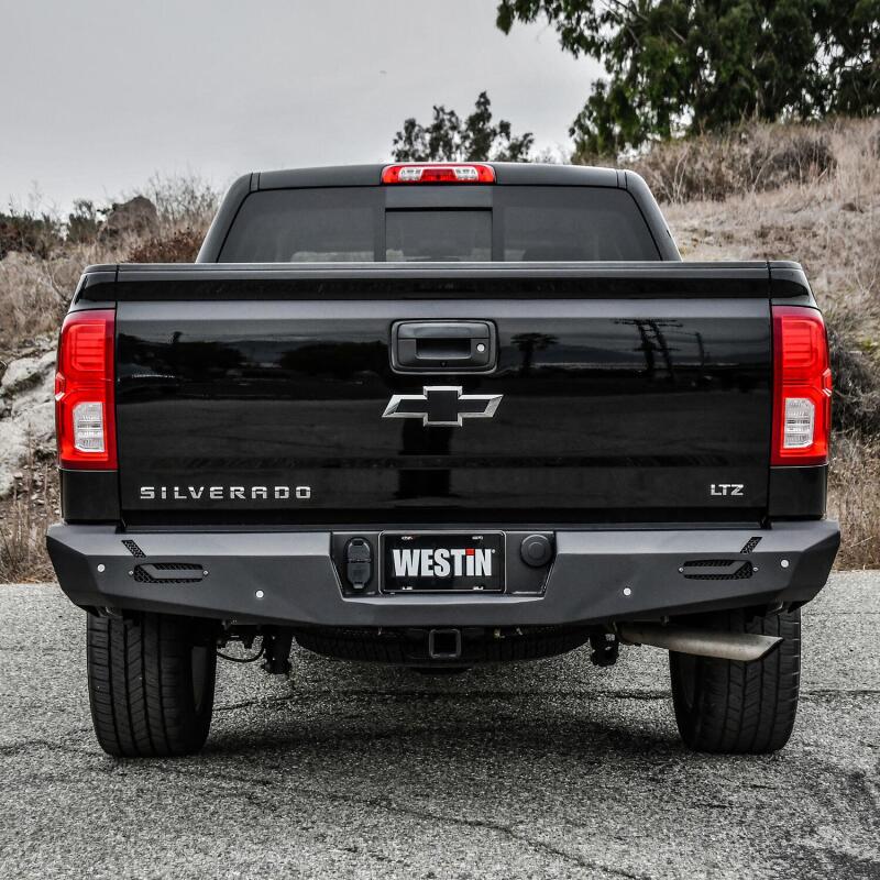 Westin 14-18 Chevy Silverado 1500 Pro-Series Rear Bumper - Textured Black Bumpers - Steel Westin