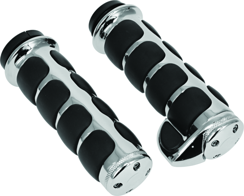 Kuryakyn Premium ISO Grips With Throttle Boss Throttle-By-Wire Chrome Grips Kuryakyn
