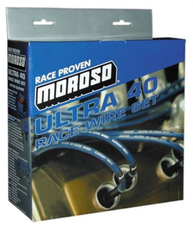 Moroso Chevrolet Big Block Ignition Wire Set - Ultra 40 - Sleeved - Non-HEI - 90 Degree - Black Spark Plug Wire Sets Moroso