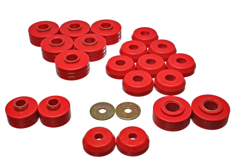 Energy Suspension 80-96 Ford Bronco 4WD Red Body Mount Set Bushing Kits Energy Suspension