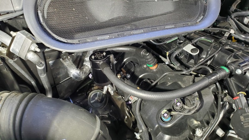 J&L 15-25 Ford Transit 150/250/350 3.5L EcoBoost Passenger Side Oil Separator 3.0 - Black Anodized Oil Separators J&L
