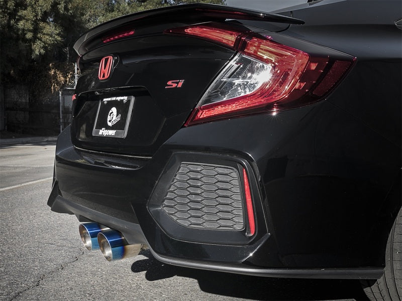 aFe Takeda 3in 304 SS Cat-Back Exhaust System w/ Blue Tips 2017+ Honda Civic Si 4Dr I4 1.5L (t) Catback aFe