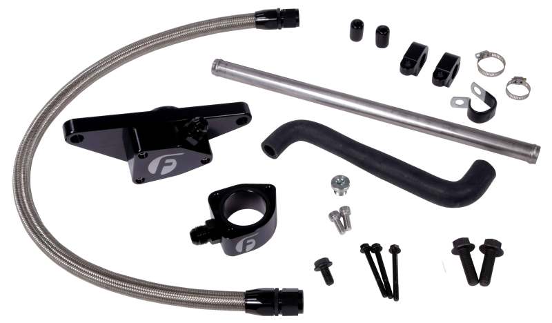 Fleece Performance 03-05 Auto Trans Cummins Coolant Bypass Kit w/ Stainless Steel Braided Line Coolant Bypass Kits Fleece Performance