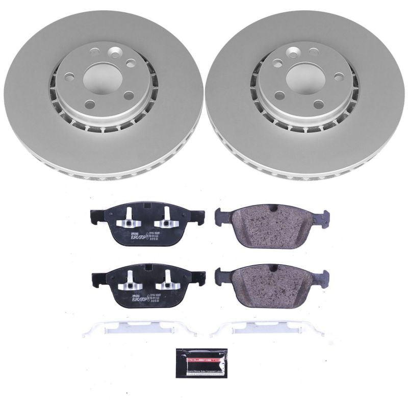 Power Stop 10-15 Volvo XC60 Front Euro-Stop Brake Kit Brake Kits - OE PowerStop