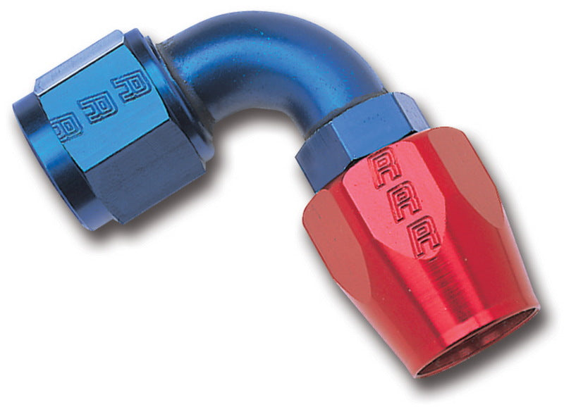 Russell Performance -6 AN Red/Blue 90 Degree Full Flow Hose End Fittings Russell