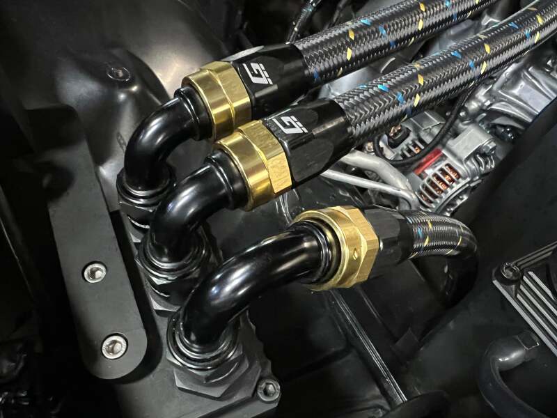 GReddy AN08 STRAIGHT HOSE END SWIVEL BLACK/GOLD ANODIZED Oil Line Kits GReddy