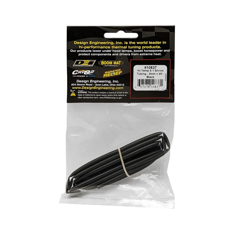 DEI Hi-Temp Shrink Tube 3mm x 4ft - Black Heat Shrink DEI