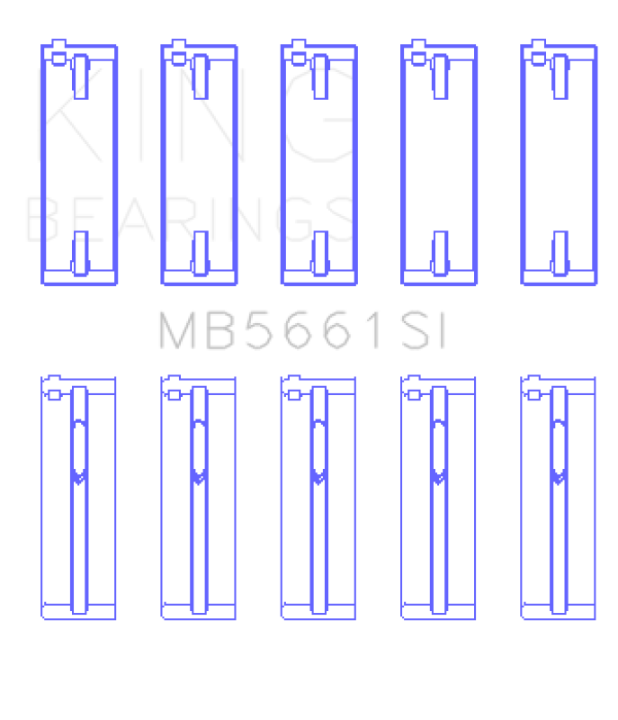 King Engine Bearings Volkswagen AMB/BYK/BBX Silicon Bi-Metal Aluminum Main Bearing Set - Size STD Bearings King Engine Bearings