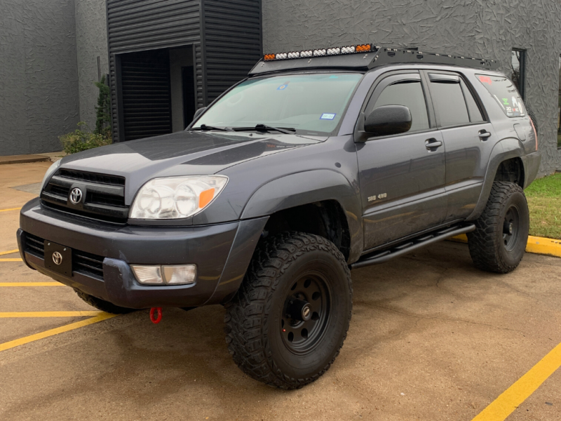 Cali Raised 03-09 Toyota 4Runner Trail Edition Bolt On Rock Sliders - Kick Out / Raw Steel Steps Cali Raised LED